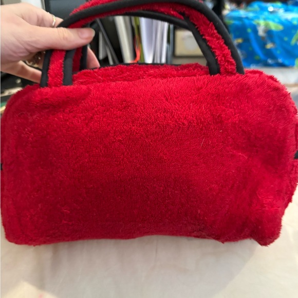 Dior Red Plush Mini Bag with Black Logo - Picture 2 of 7